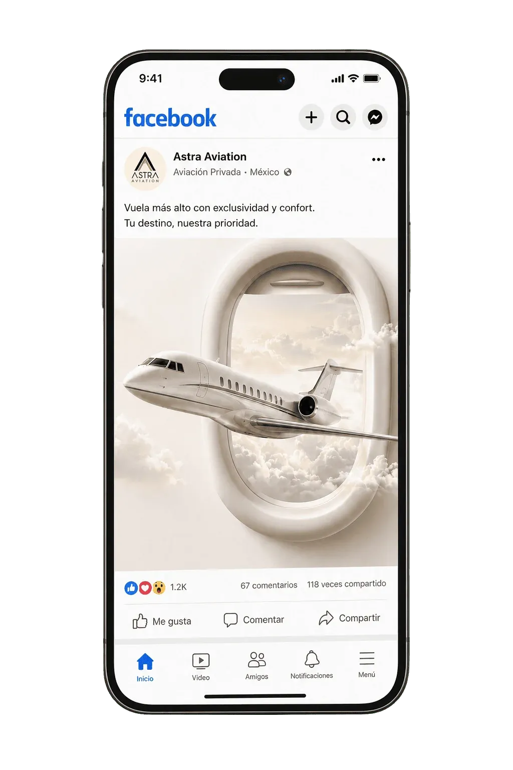 Mockup de campaña social en Facebook